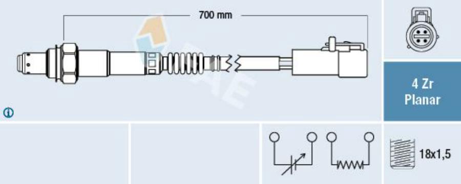 

Лямбда-зонд Ford Focus III/Focus III Turnier/Mondeo IV 07>19 FAE 77615