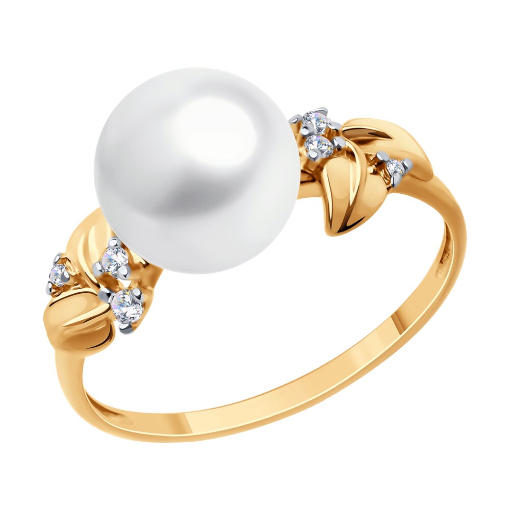 

Кольцо из серебра р.  Diamant 93-310-02624-1, фианит\жемчуг культивированный, 93-310-02624-1