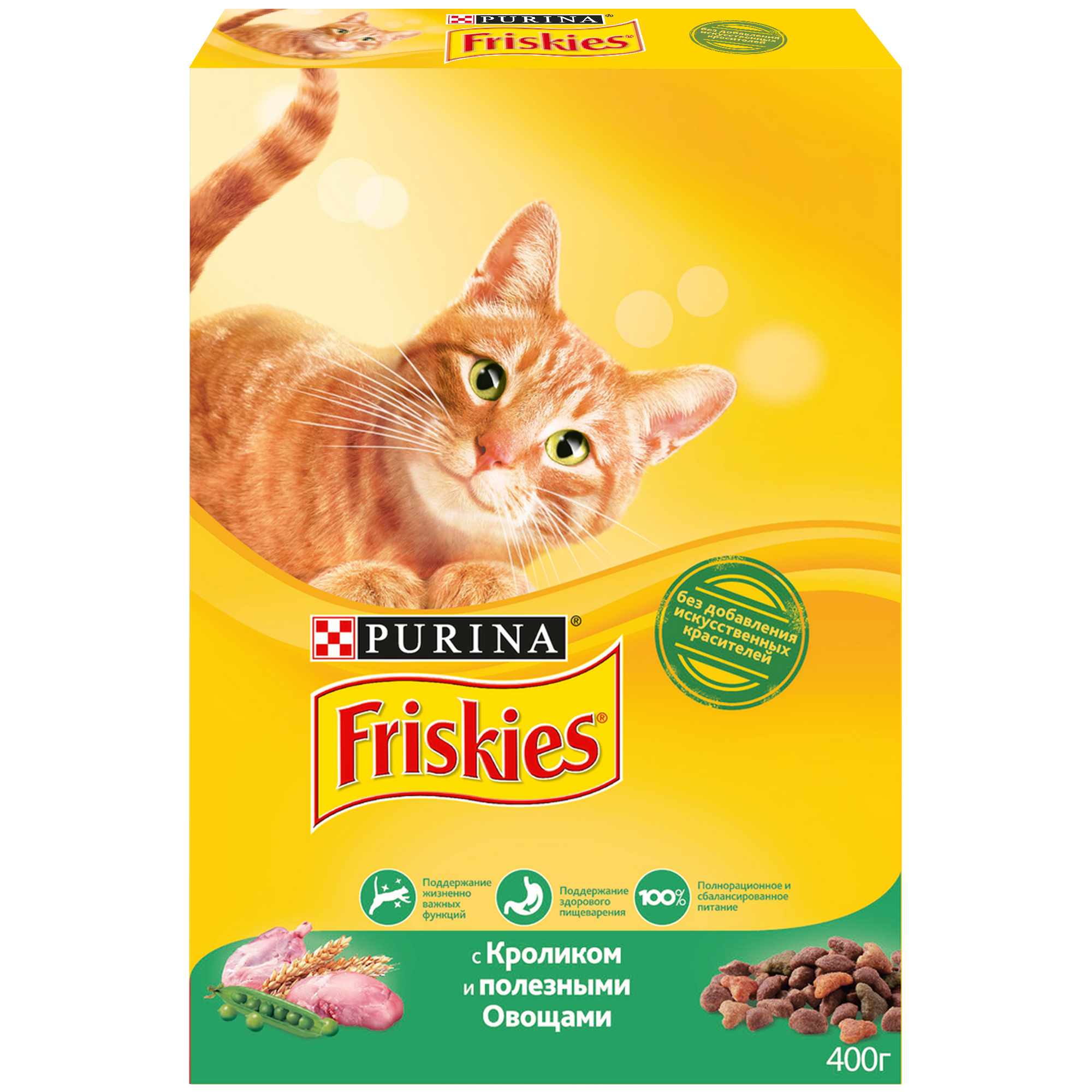 фото Сухой корм для кошек friskies, кролик и овощи, 0,4кг