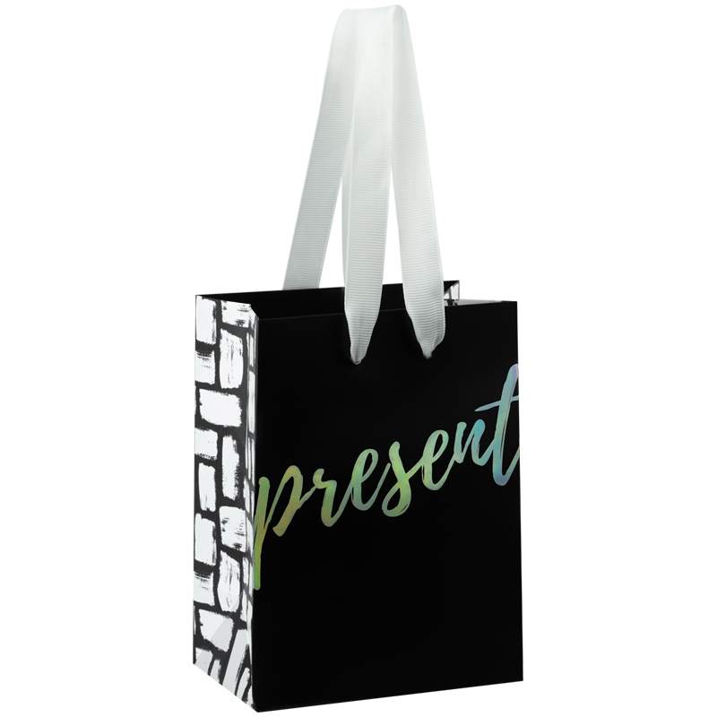 

Пакет подарочный Meshu 322458, "Present black", 14x11x6.5см, 12 штук