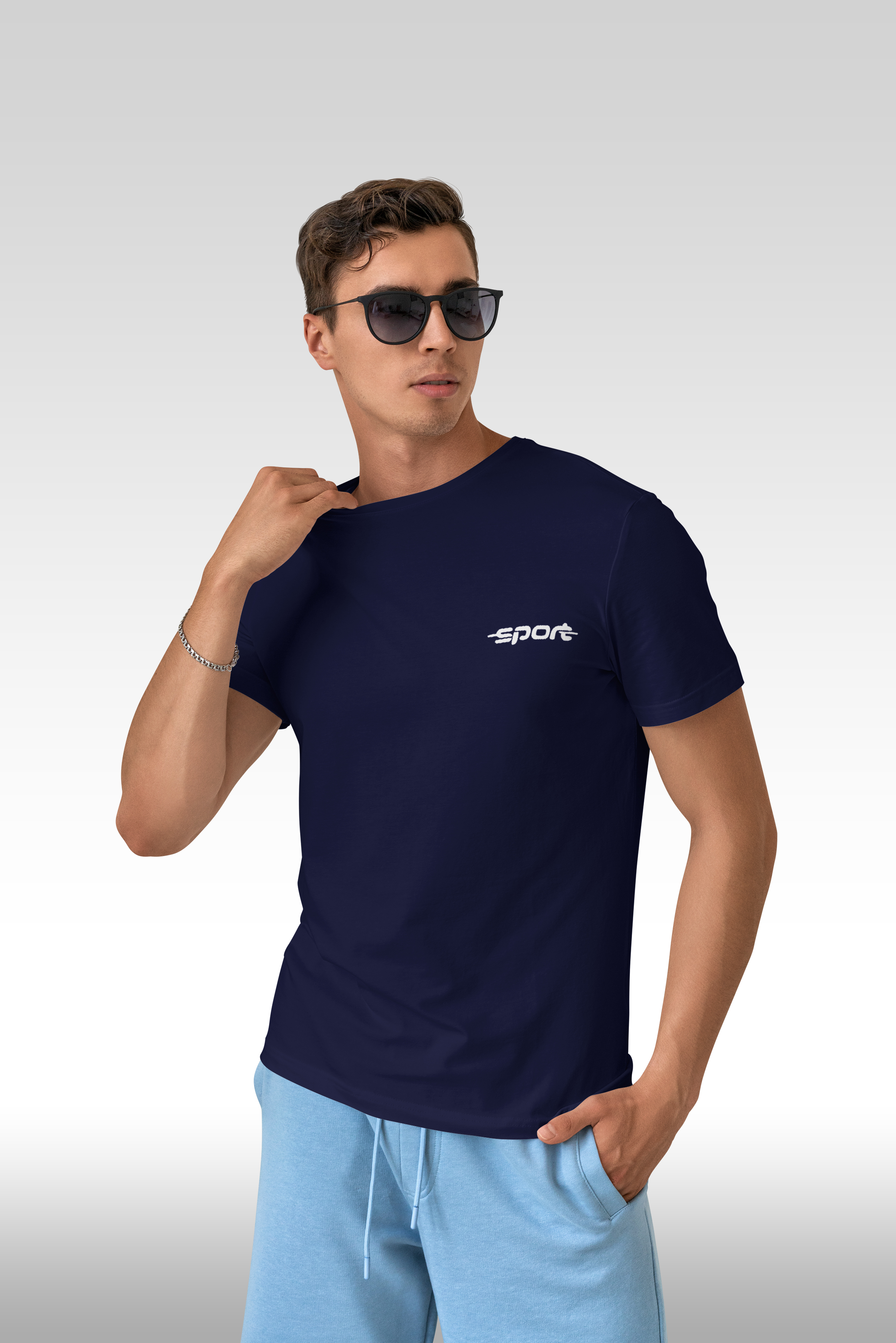 

Футболка мужская BLACKSI 3298 синяя XXL, Синий, 3298