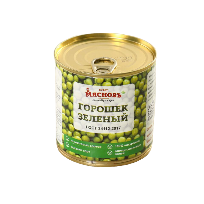 

Горошек МясновЪ БУФЕТ зеленый стерилизованный 400 г