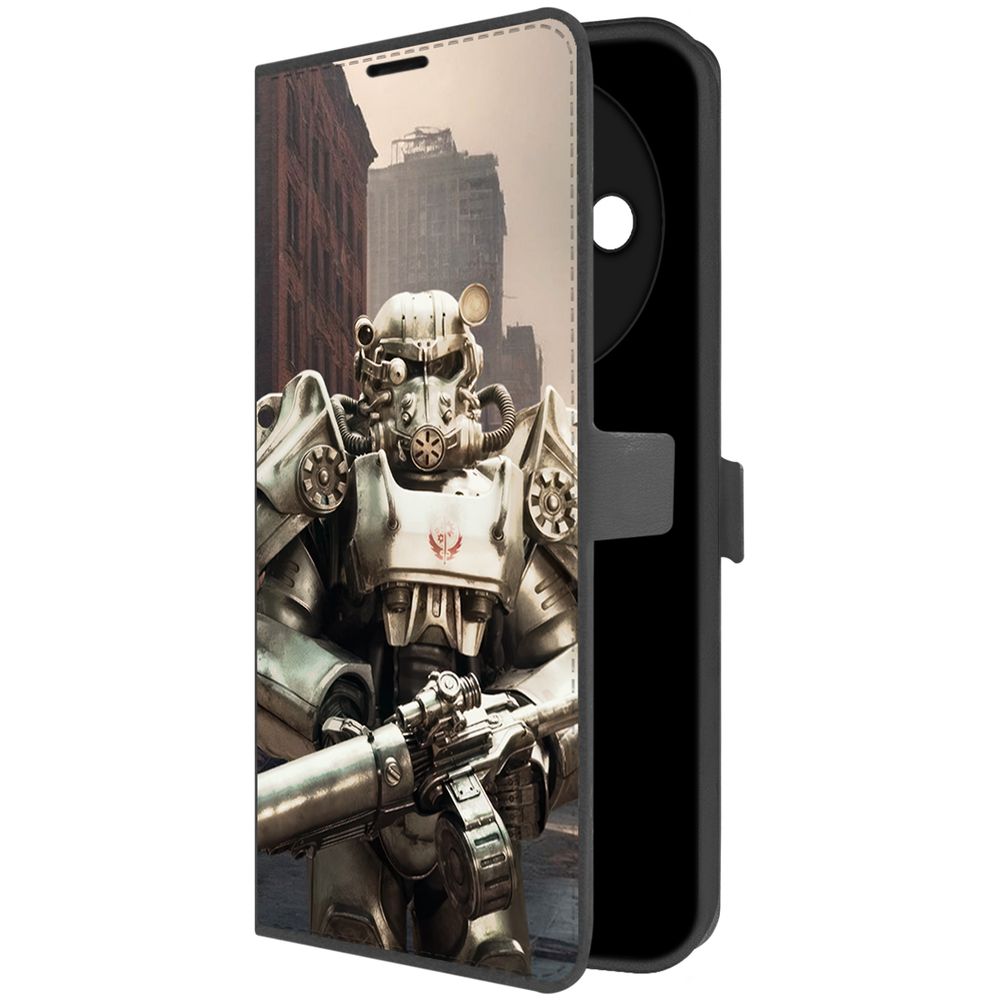 

Чехол-книжка Krutoff Eco Book для Xiaomi Redmi A3x Фоллаут (Fallout) - Рыцарь Братства, Черный