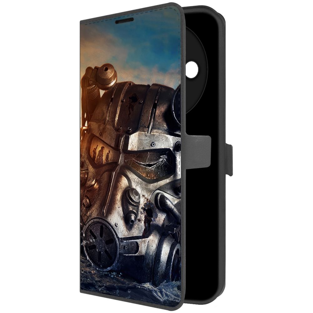 

Чехол-книжка Krutoff Eco Book для Xiaomi Redmi A3x Fallout - Шлем Т-60 (черный)