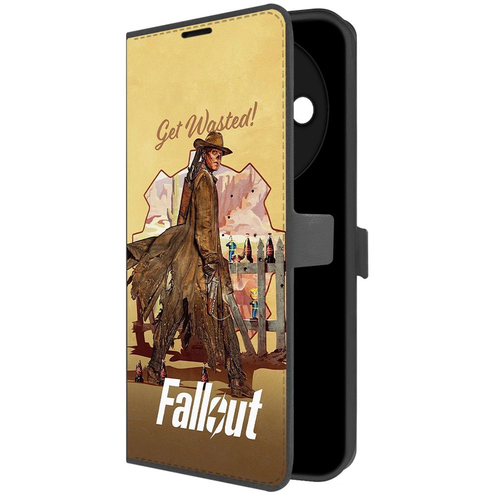 

Чехол-книжка Krutoff Eco Book для Xiaomi Redmi A3x Fallout - Давай напьемся!, Черный