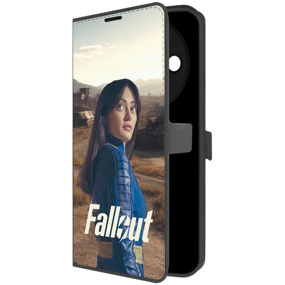 

Чехол-книжка Krutoff Eco Book для Xiaomi Redmi A3x Фоллаут (Fallout) - Люси в пустошах, Черный