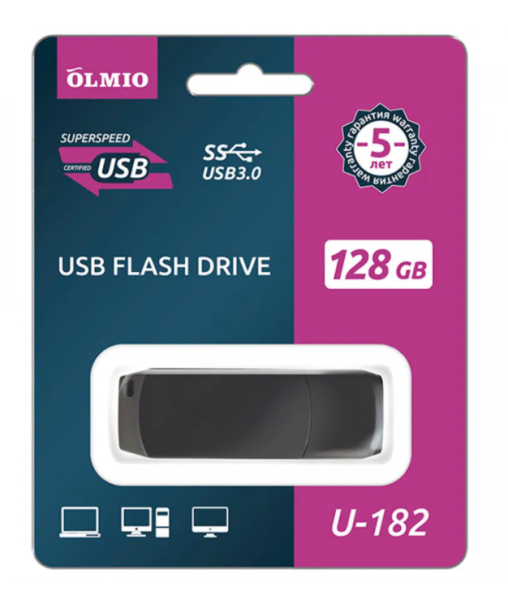 USB Flash Drive Olmio U-182 128GB USB 3.0 Black