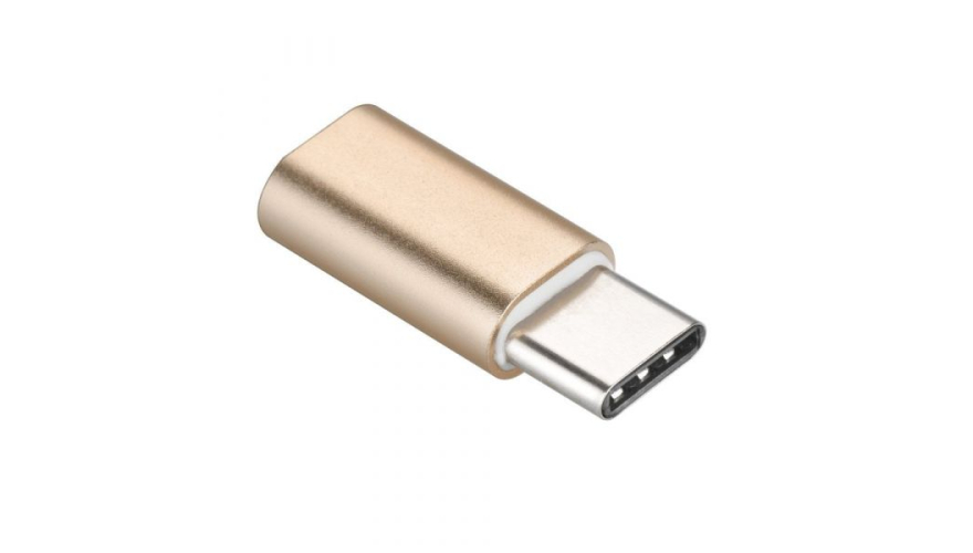 Переходник Micro USB - Type-C 100057163143 Золотой