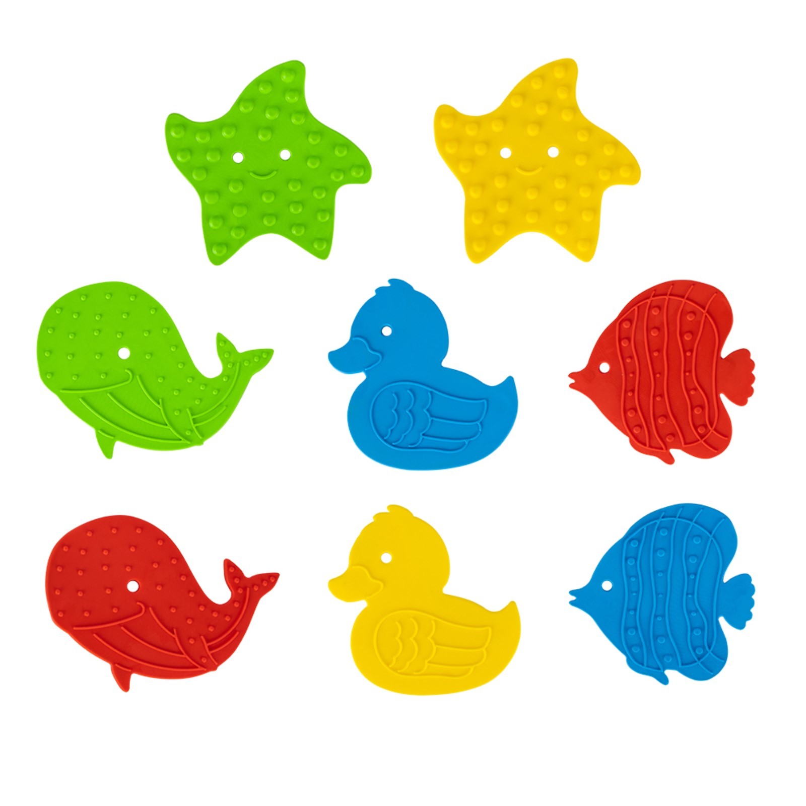 

Набор для ванной FANCY BABY Мини коврики, 8 элементов, Желтый;зеленый;красный;синий, Набор для ванной