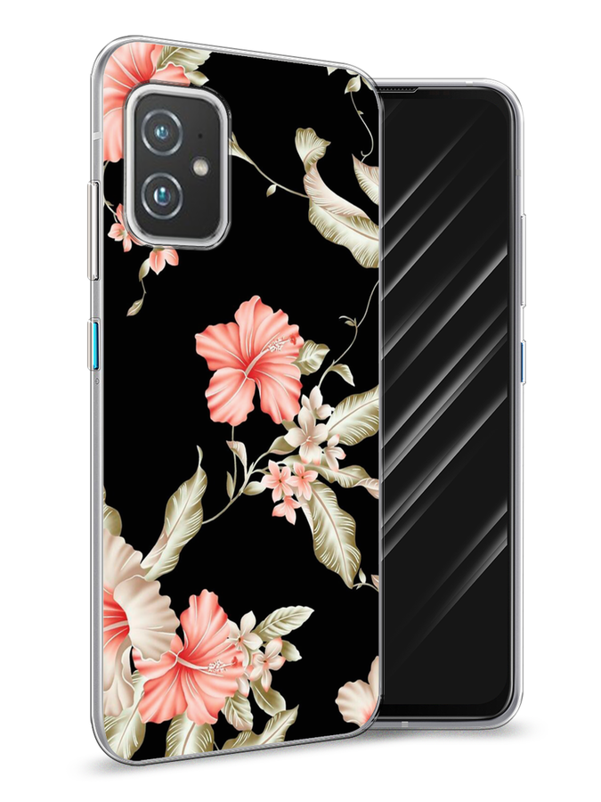 

Чехол Awog на Asus ZenFone 8 "Цветы для черном", Черный;розовый, 44450-8