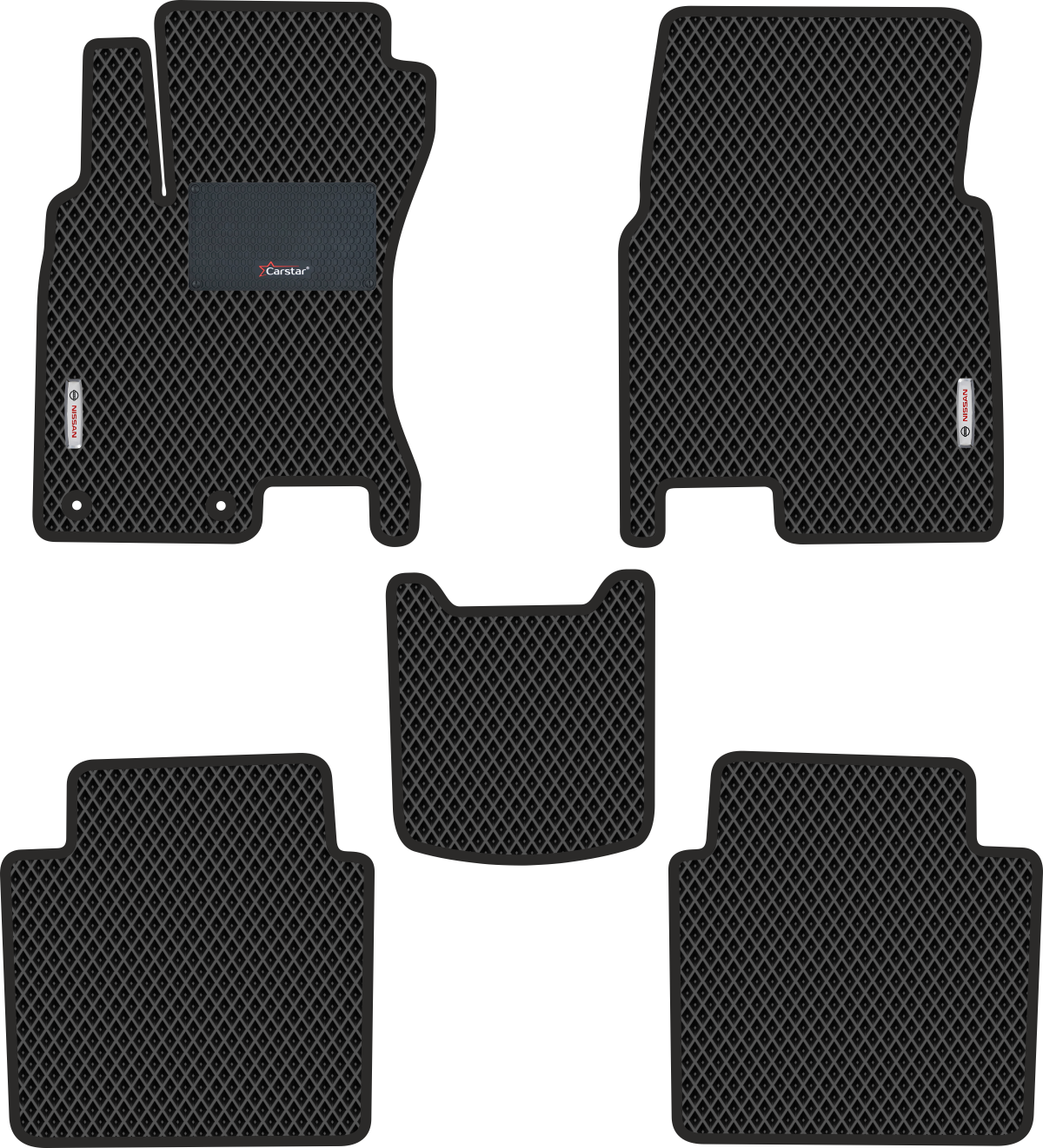 

Коврики Kupi-Kovrik EVA для Nissan Qashqai 2+ (2008-2013), чёрный,подпятник,2 эмблемы