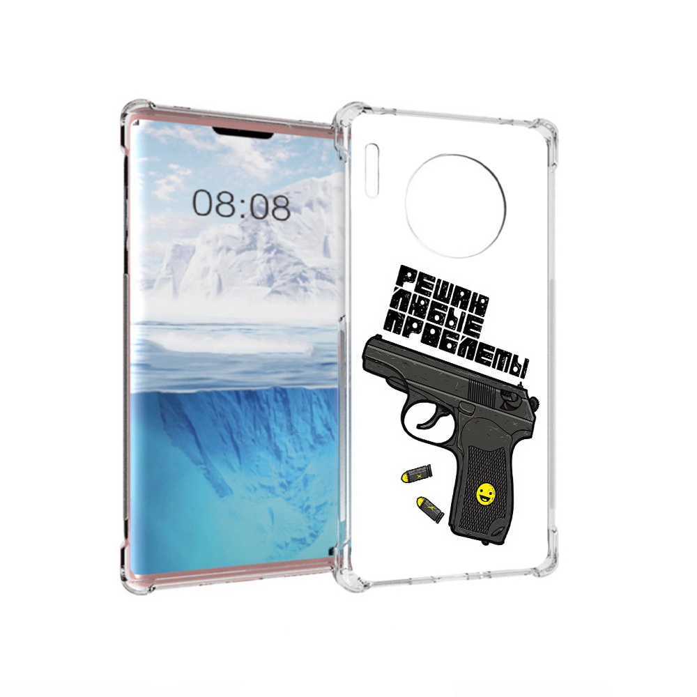 

Чехол MyPads Tocco для Huawei Mate 30 Pro пистолет против проблем, Прозрачный, Tocco