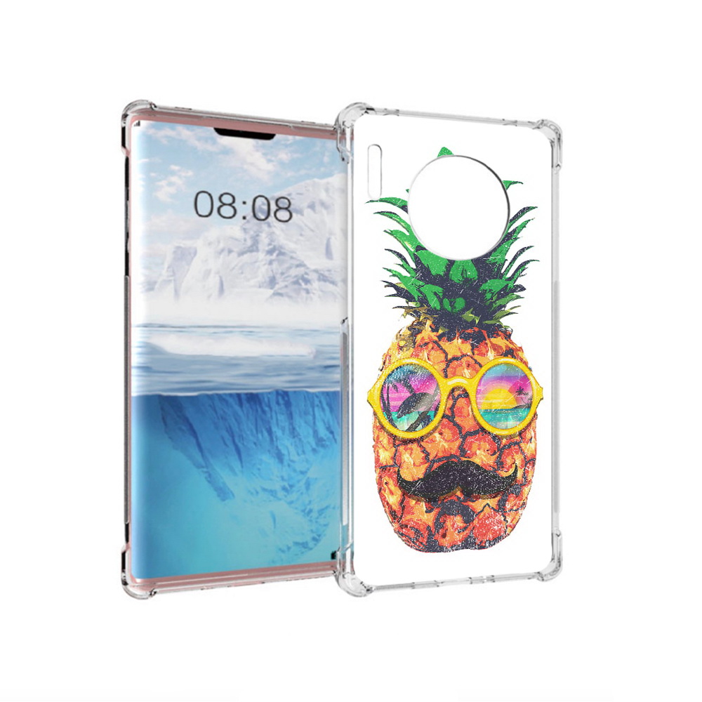 

Чехол MyPads Tocco для Huawei Mate 30 Pro прикольный ананас с лицом, Прозрачный, Tocco