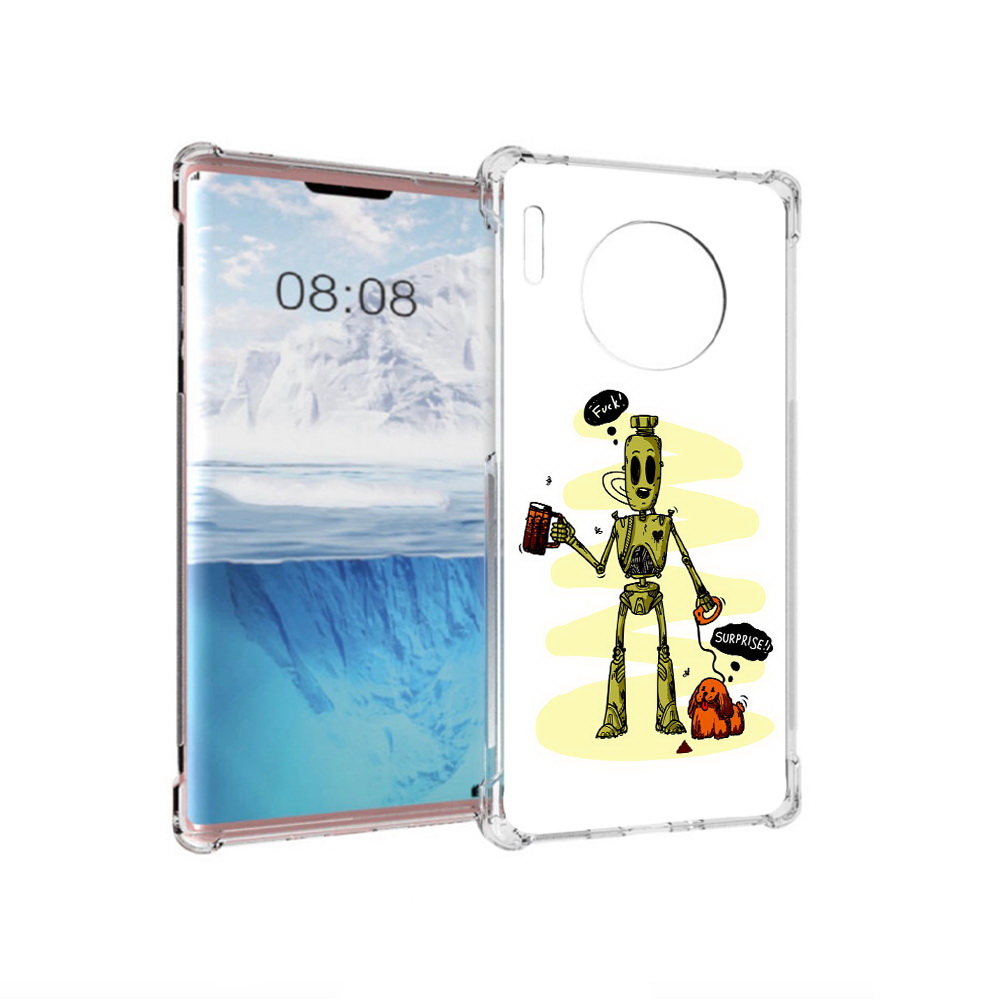 

Чехол MyPads Tocco для Huawei Mate 30 Pro прикольный робот, Прозрачный, Tocco