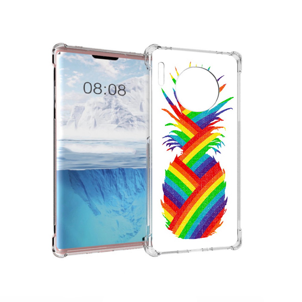 

Чехол MyPads Tocco для Huawei Mate 30 Pro радужный ананас, Прозрачный, Tocco
