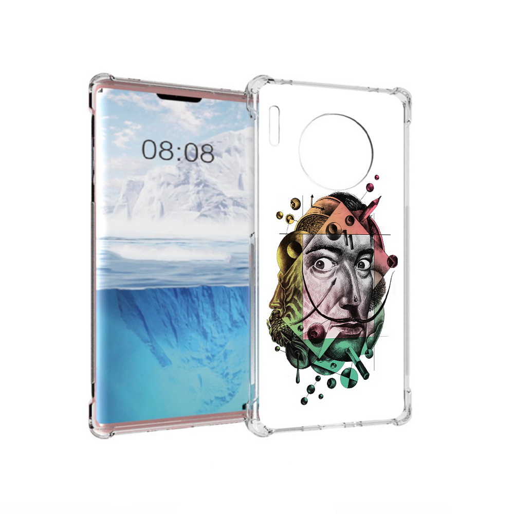 

Чехол MyPads Tocco для Huawei Mate 30 Pro разноцветное лицо абстракция, Прозрачный, Tocco