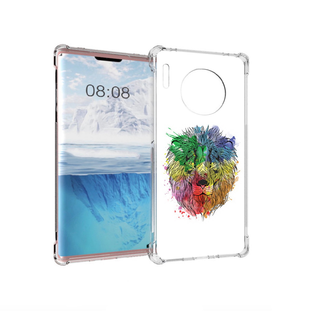 

Чехол MyPads Tocco для Huawei Mate 30 Pro разноцветный гордый лев, Прозрачный, Tocco