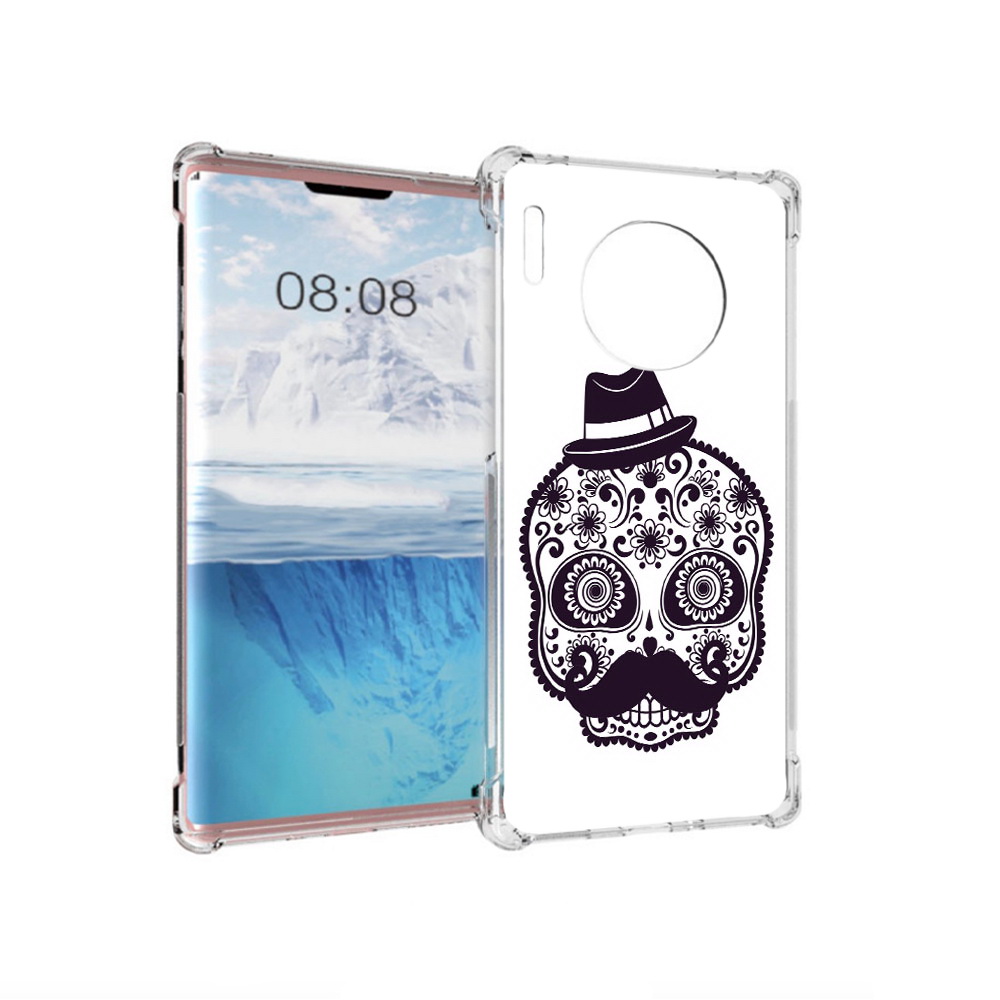 

Чехол MyPads Tocco для Huawei Mate 30 Pro разрисованный скелет, Прозрачный, Tocco