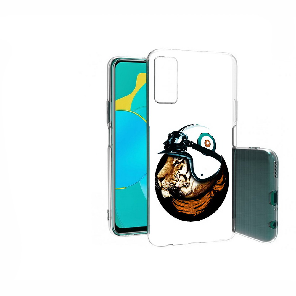 

Чехол MyPads Tocco для Huawei Honor 30S Тигр в шлеме, Прозрачный, Tocco