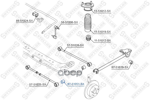 

87-51051-SX_сайлентблок зад. рычага зад.! Hyundai Coupe 01>