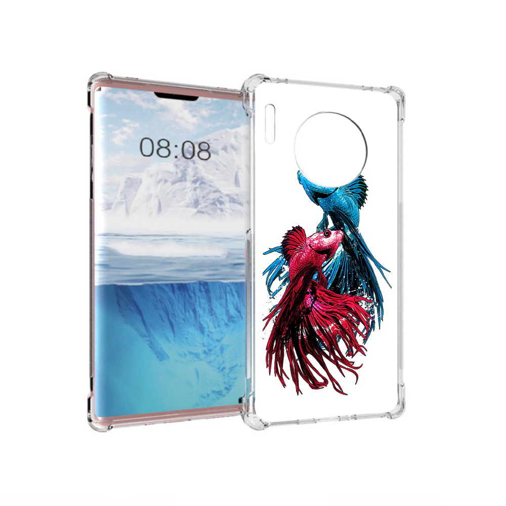 

Чехол MyPads Tocco для Huawei Mate 30 Pro рыбы петушки, Прозрачный, Tocco