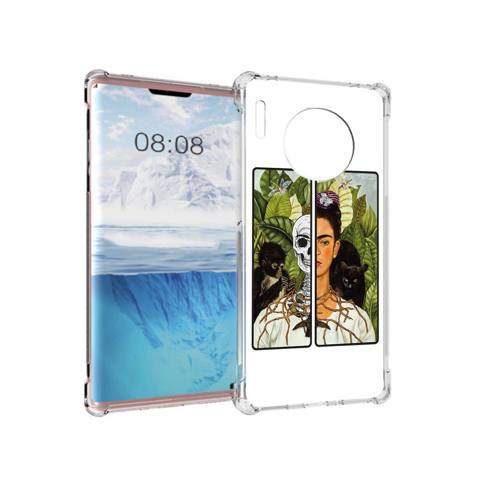 

Чехол MyPads Tocco для Huawei Mate 30 Pro сдвоенная картинка девушка скелет, Прозрачный, Tocco