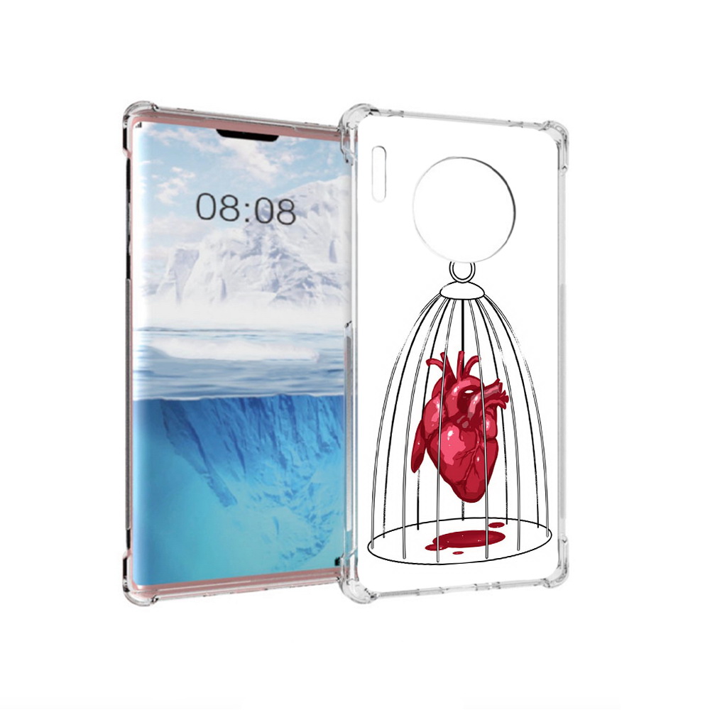 

Чехол MyPads Tocco для Huawei Mate 30 Pro сердце в клетке, Прозрачный, Tocco