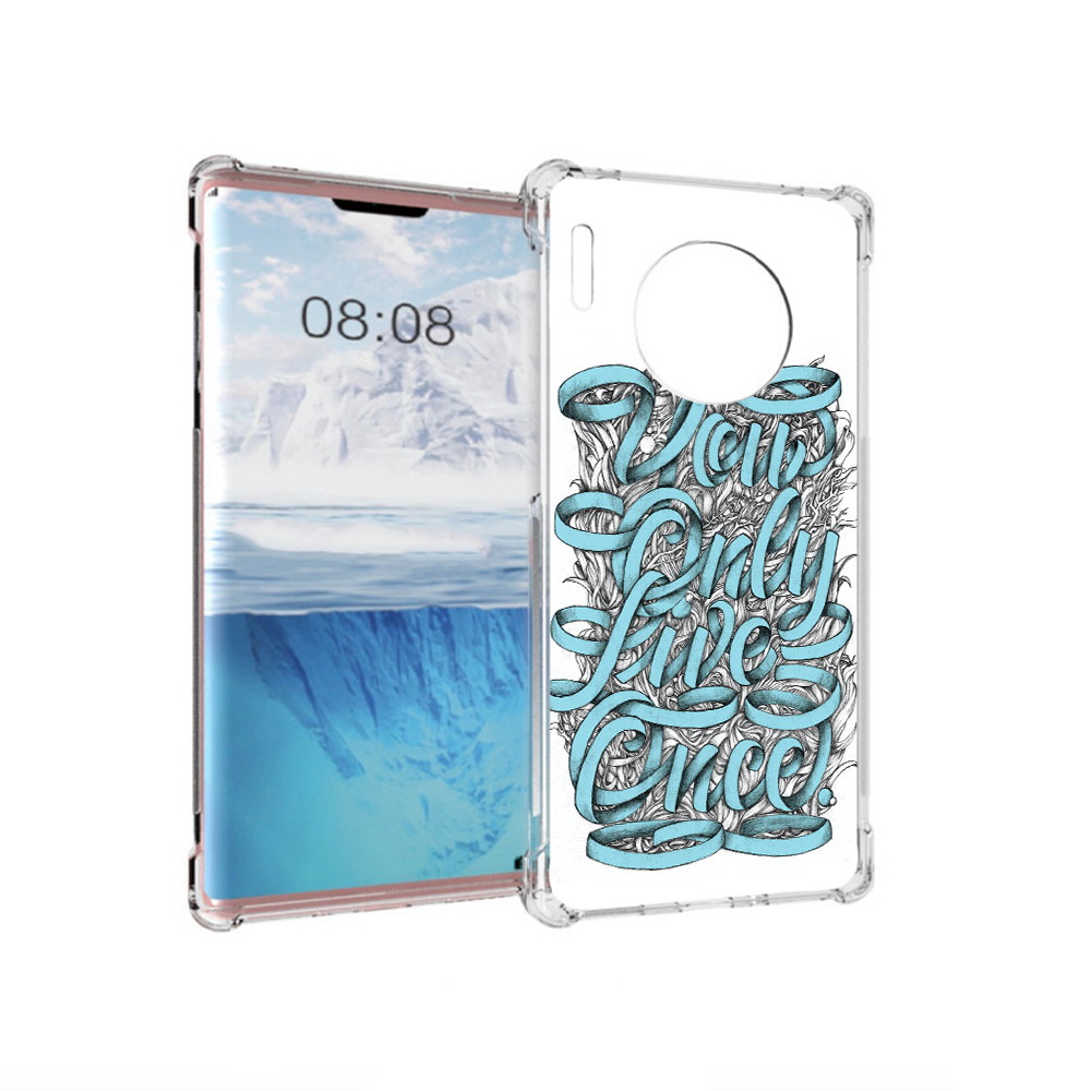 

Чехол MyPads Tocco для Huawei Mate 30 Pro слова из ленты абстракция, Прозрачный, Tocco