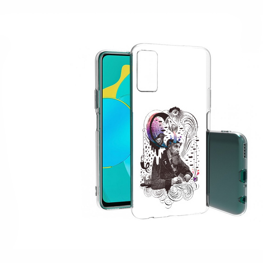 

Чехол MyPads Tocco для Huawei Honor 30S абстракция думающий мужчина, Прозрачный, Tocco
