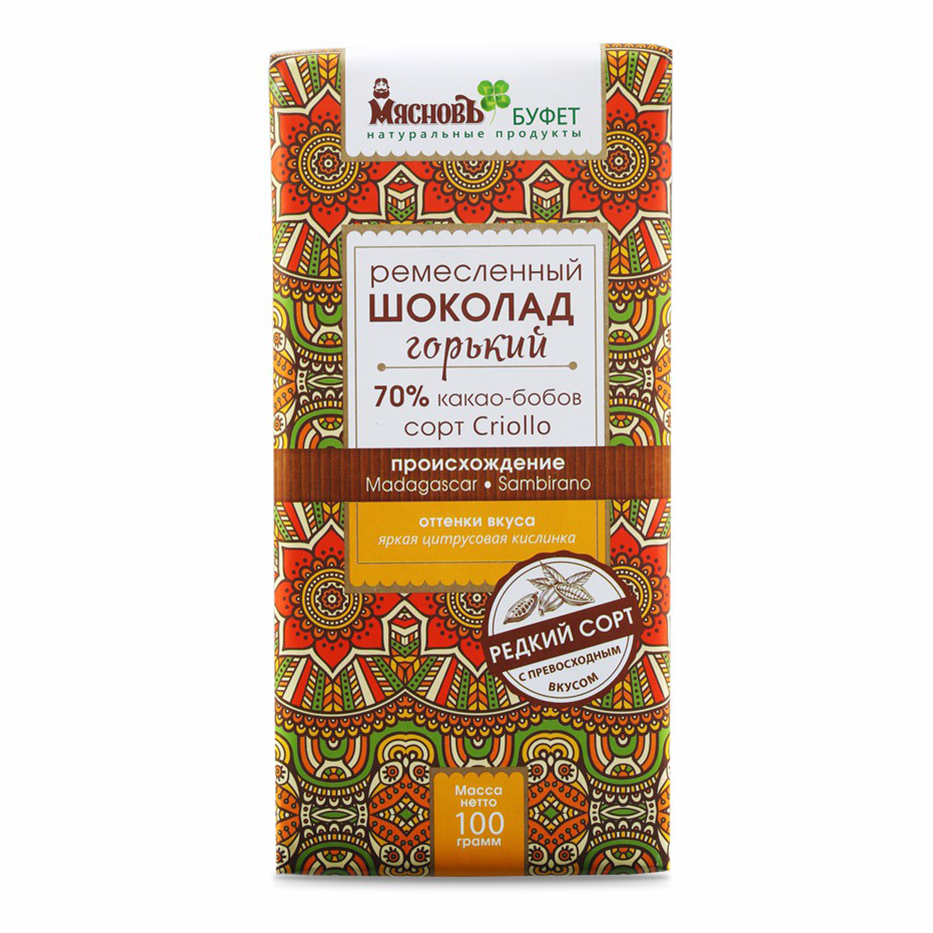

Шоколад МясновЪ БУФЕТ горький 70% Мадагаскар Самбирано
