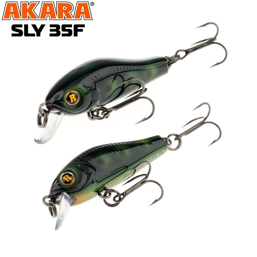 

Воблер Akara Sly minnow Ридж S35F-A78 35мм 2гр на голавля, жереха, щуку и форель, тёмный, Черный, Sly minnow Ридж