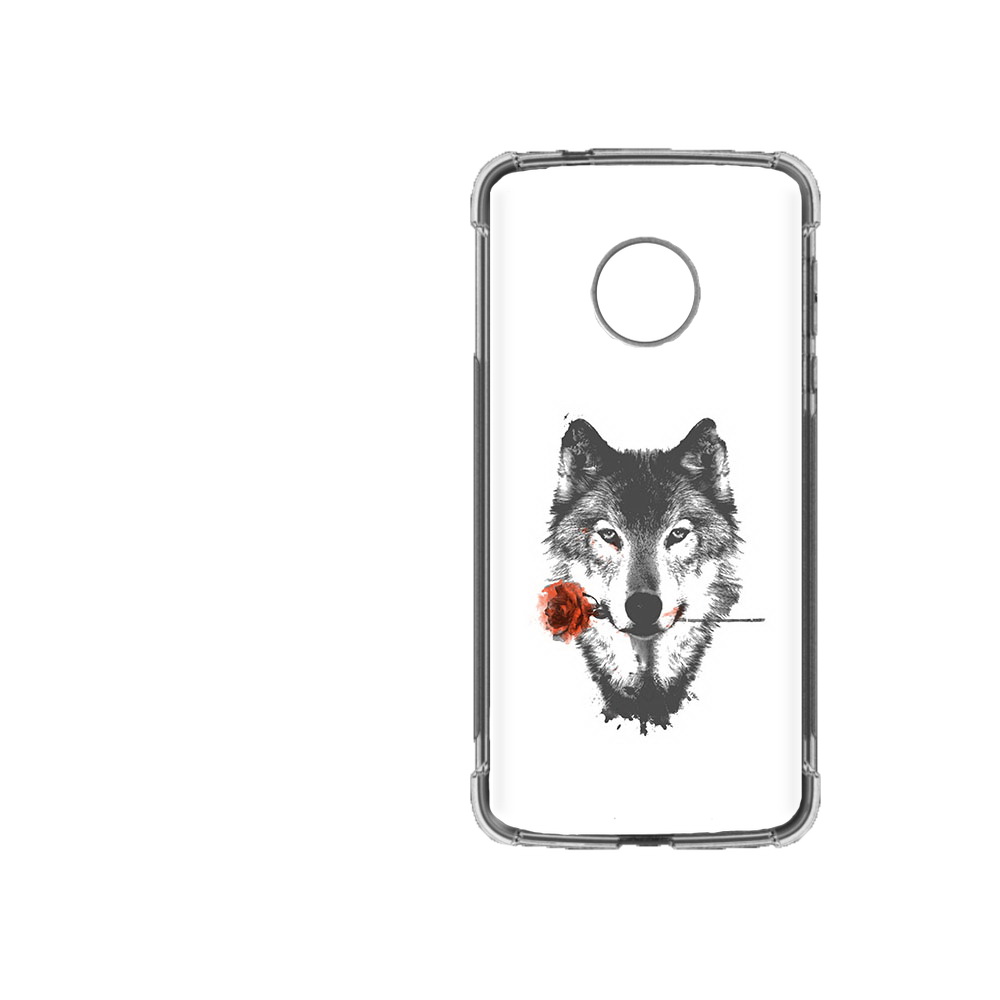 

Чехол MyPads Tocco для Motorola Moto Z2 Force волк с розой, Прозрачный, Tocco