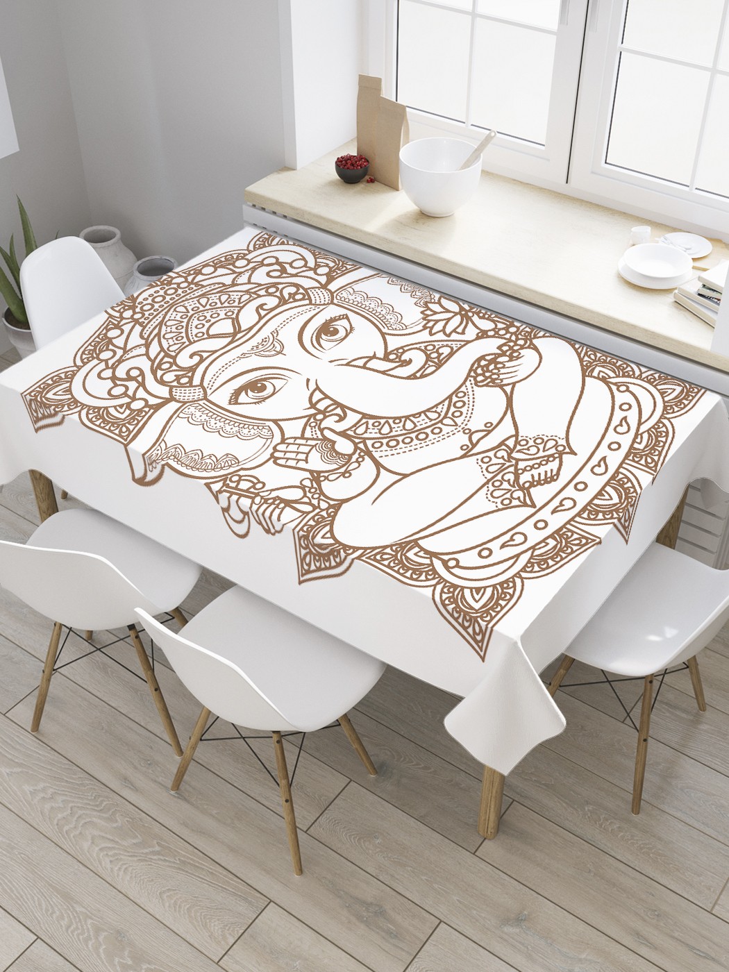 

Скатерть прямоугольная JoyArty "Ганеша дудл" из сатена, 120x145 см, Ганеша дудл