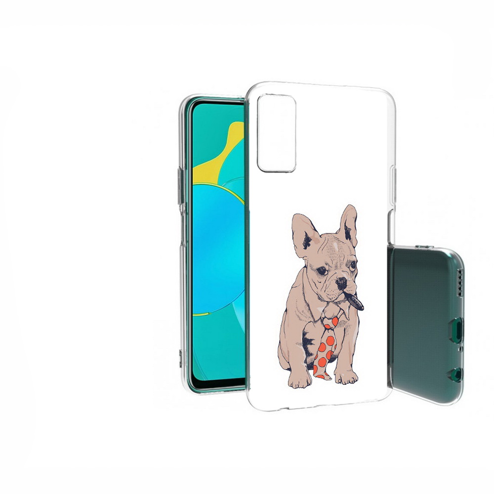 

Чехол MyPads Tocco для Huawei Honor 30S бульдог с сигарой, Прозрачный, Tocco