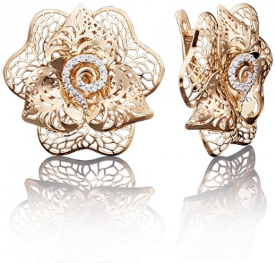 

Серьги из красного золота с фианитом PLATINA jewelry 02-3711-00-401-1110-65, 02-3711-00-401-1110-65