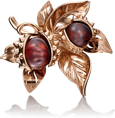

Брошь из золота PLATINA jewelry 04-0197-01-271-1110-46, янтарь, 04-0197-01-271-1110-46