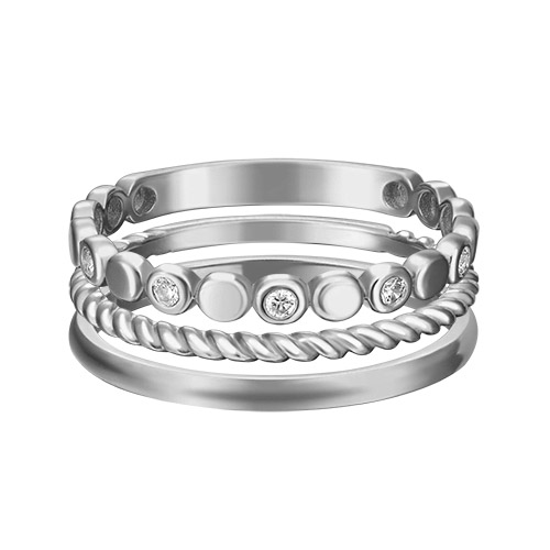 

Кольцо из белого золота р.  PLATINA jewelry 13-0002-00-401-1120-48, фианит, 13-0002-00-401-1120-48