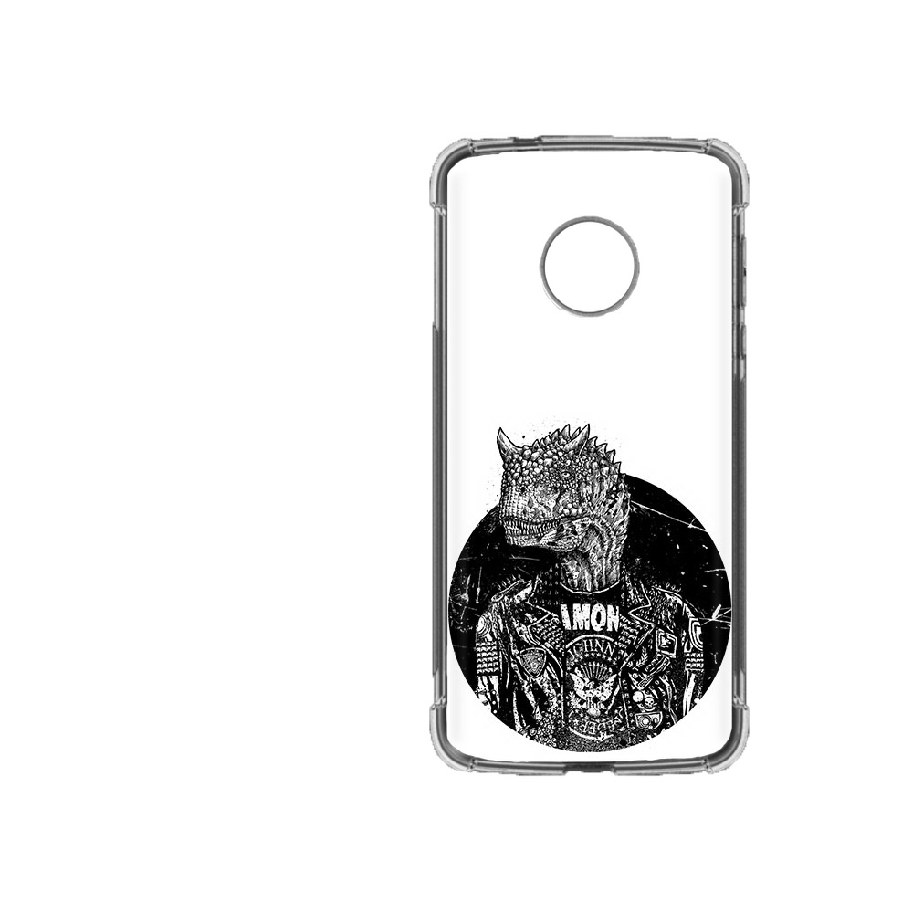 

Чехол MyPads Tocco для Motorola Moto Z2 Force динозавр в куртке, Прозрачный, Tocco