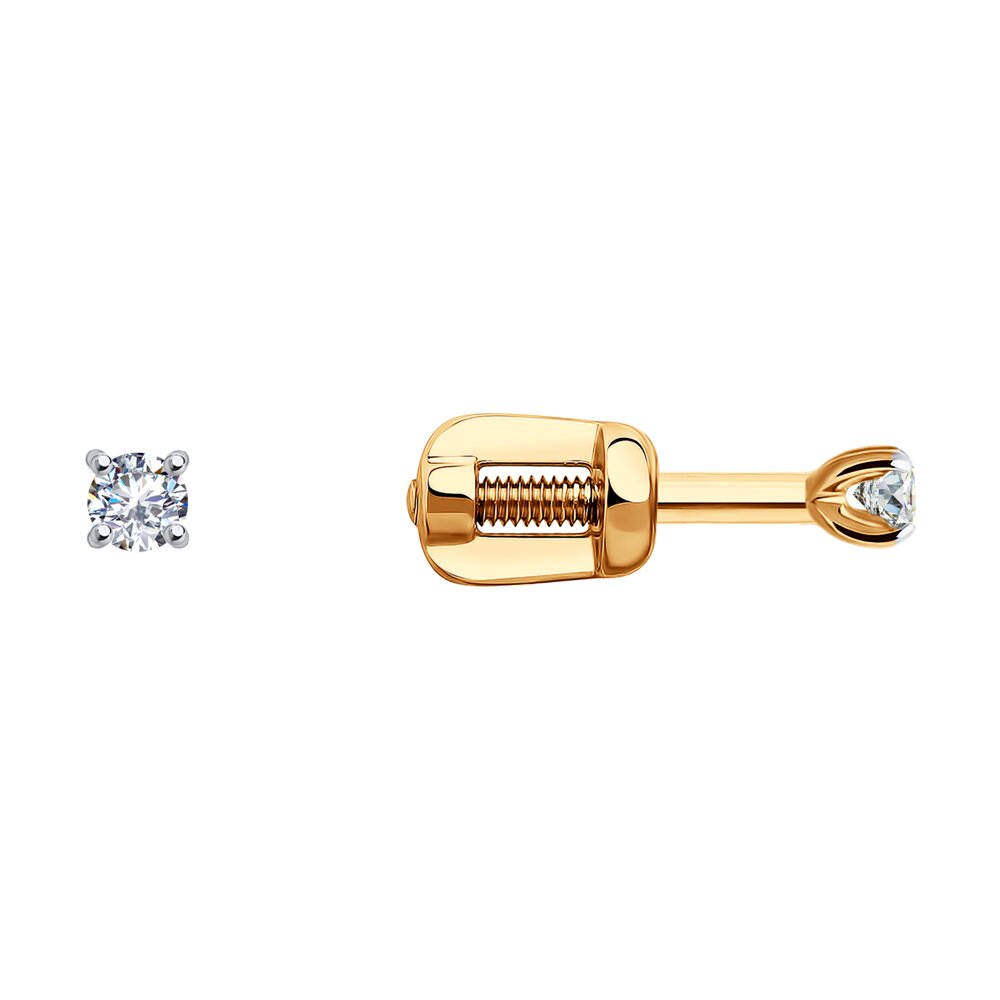 

Серьги из красного золота Diamant 31-122-02547-1, фианит, 31-122-02547-1
