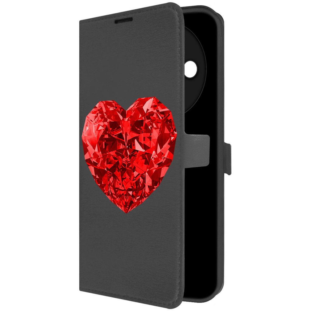 

Чехол-книжка Krutoff Eco Book для Xiaomi Redmi A3x Рубиновое сердце (черный)