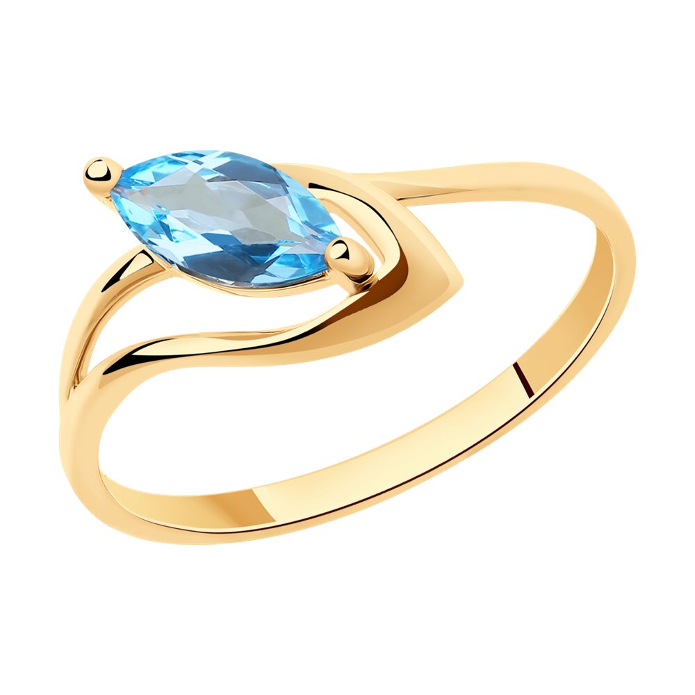 

Кольцо из золота р. 15,5 Diamant 51-310-00974-1, топаз, 51-310-00974-1