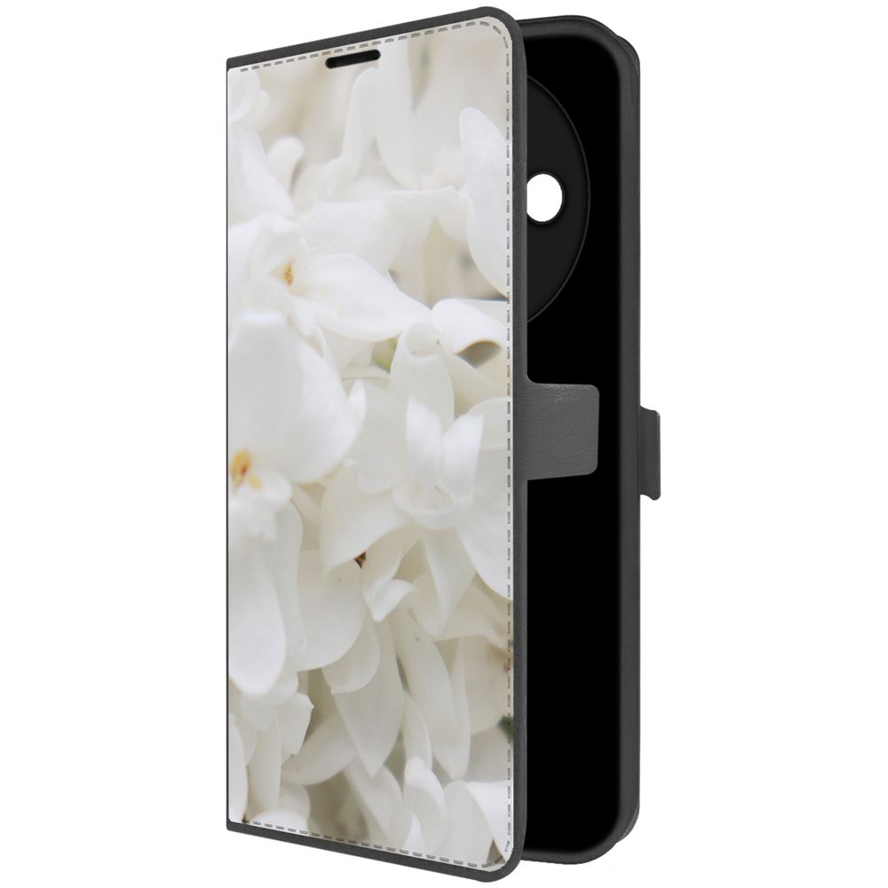

Чехол-книжка Krutoff Eco Book для Xiaomi Redmi A3x Белые лилии (черный)