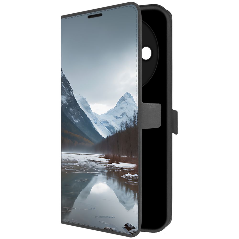 

Чехол-книжка Krutoff Eco Book для Xiaomi Redmi A3x Весенняя оттепель (черный)