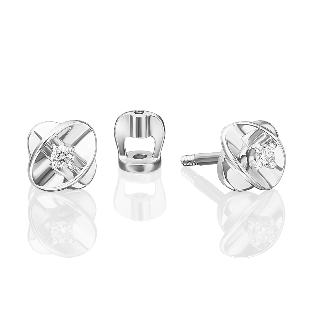 

Серьги пусеты из золота PLATINA jewelry 02-5356, бриллиант, 02-5356