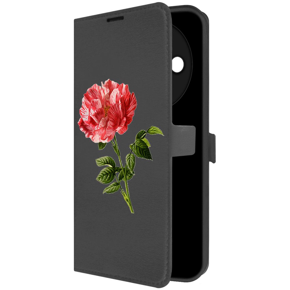

Чехол-книжка Krutoff Eco Book для Xiaomi Redmi A3x Рисованная роза (черный)
