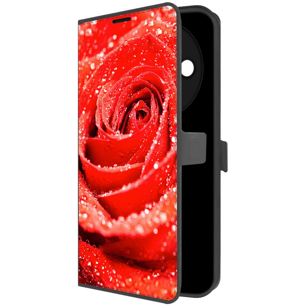 

Чехол-книжка Krutoff Eco Book для Xiaomi Redmi A3x Роза (черный)