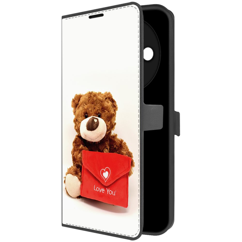 

Чехол-книжка Krutoff Eco Book для Xiaomi Redmi A3x Медвежонок тебя любит (черный)
