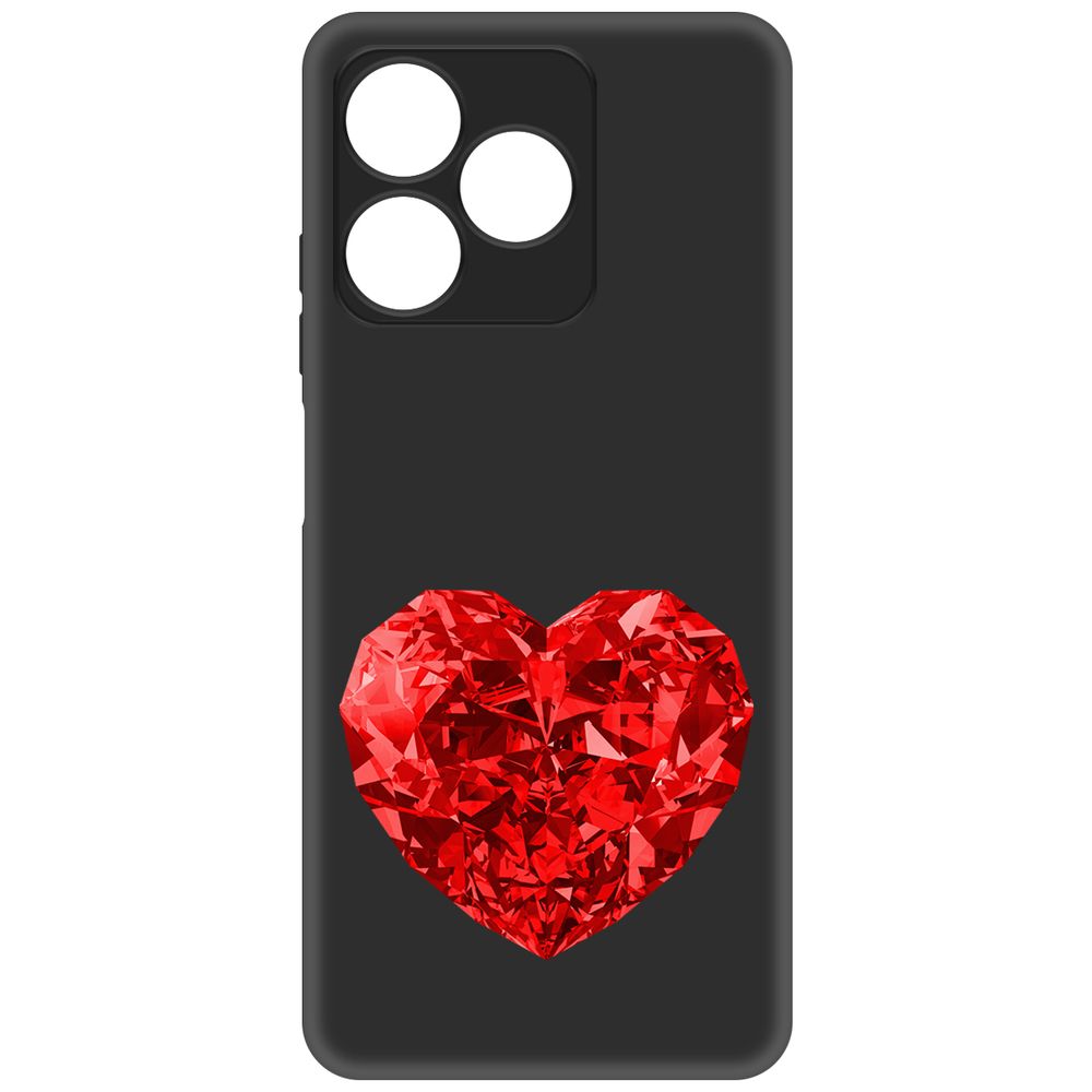 

Чехол-накладка Krutoff Soft Case Рубиновое сердце для Realme C63 черный