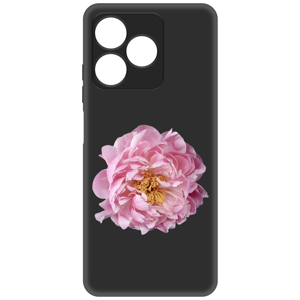 

Чехол-накладка Krutoff Soft Case Розовый пион для Realme C63 черный