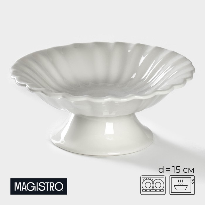 

Блюдо для пирожных Magistro «Цветок», d=15 см, Белый